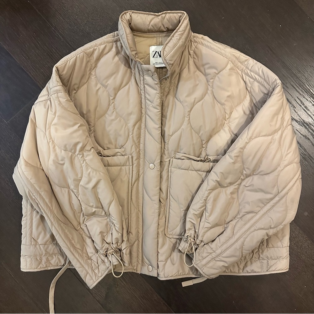 Zara Quilted Beige Jacket
